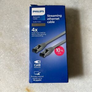 Philips Elite Cat8 Ethernet Cable Speed Up to 40 Gigabit Gaming Streaming Gray